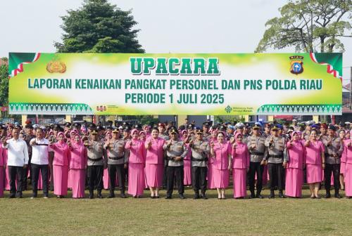 Jelang Hari Bhayangkara ke-79 Sebanyak 937 Personel Polda Riau Naik Pangkat 